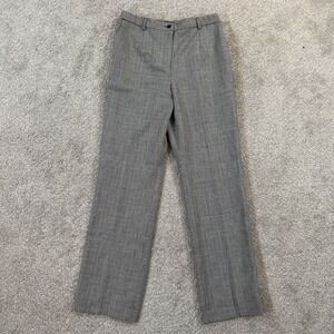 Pendleton Virgin Wool Dress Pants Size 8 Plaid Gray Tailored Trousers Made USA‎